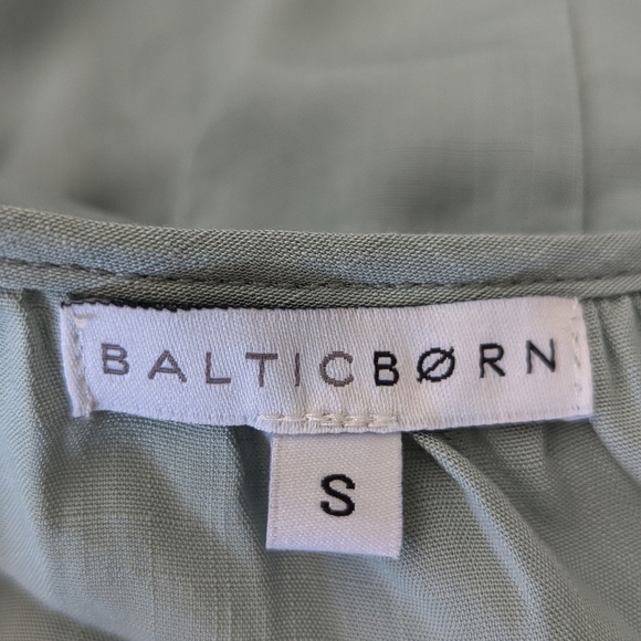 Baltic Born Amelia Sage Green Mini Dress Boho Tiered Ruffle Hem Size S - Picture 7 of 9